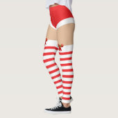 Bas de Noël rayés séduisants en legging (Gauche)