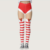 Bas de Noël rayés séduisants en legging (Devant)