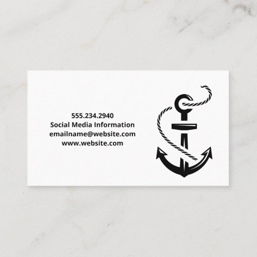 Bas en anker | Verzenddok | Light House Visitekaartje (Achterkant)