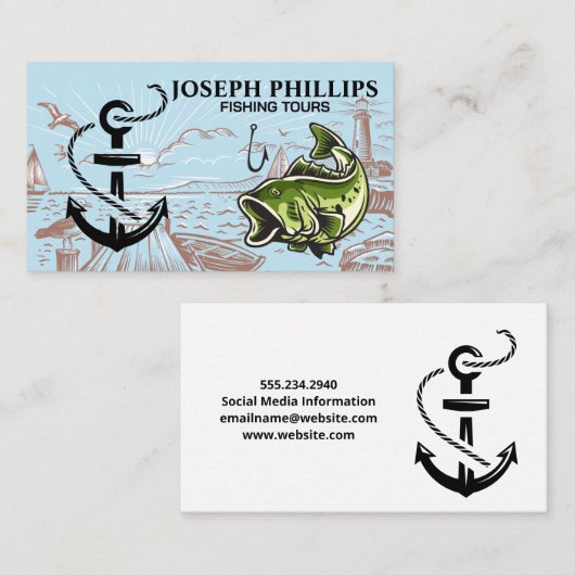 Bas en anker | Verzenddok | Light House Visitekaartje (Voorkant / Achterkant)