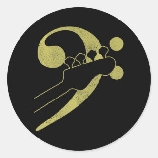 Bas gitaar Clef bassist muzikant bas Ronde Sticker