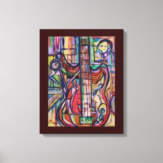 Bas Gitaar Stretched Canvas Print van ValAries (Voorkant)