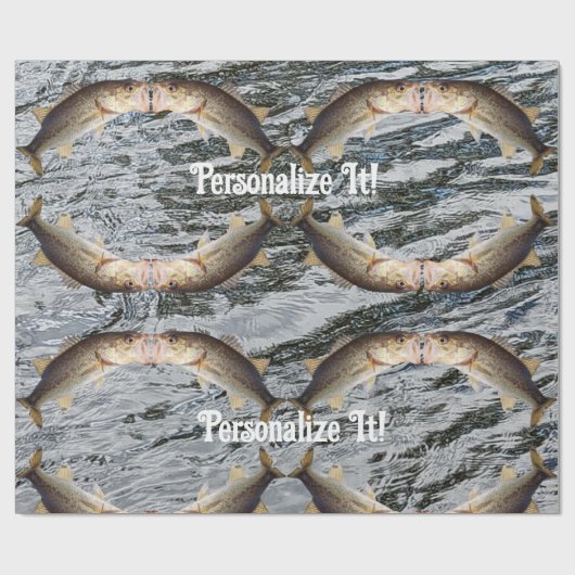 bas kussen vis cadeaupapier (Vlak)