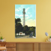 Bas Relief Tablet en Pilgrim Memorial Uitzicht Canvas Afdruk (Insitu (Woonkamer))