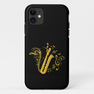 Bas saxofoon speler orkest bassaxofoon iPhone 11 hoesje