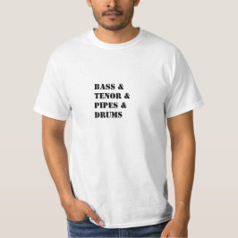 Bas, tenor, buizen, drums t-shirt