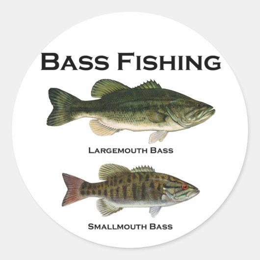 Bas Vissen Logo (largemouth - smallmouth) Ronde Sticker (Voorkant)