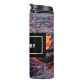 Basalt Lava Flow met Jouw naam en Monogram Thermosbeker (Geroteerd rechts)