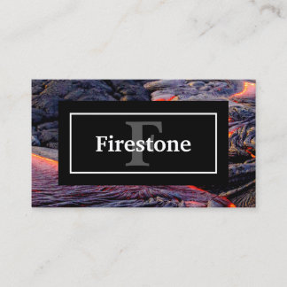 Basalt Lava Flow met Jouw naam en Monogram Visitekaartje