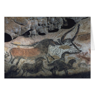 Basculez la peinture d'un taureau et des chevaux,