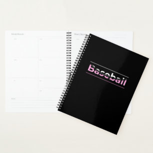 Base-ball Féminin - Typographie Géométrique Rose
