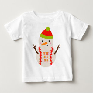 Base Ball Snowman Kinder T-shirt Uniek