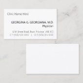 Base, Carte de visite simple (Devant / Derrière)