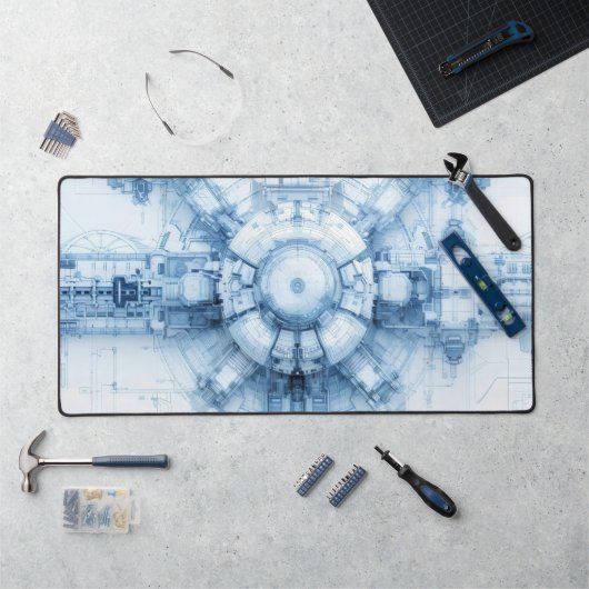 Base d'espace Sci-Fi bleu (Poste de travail)