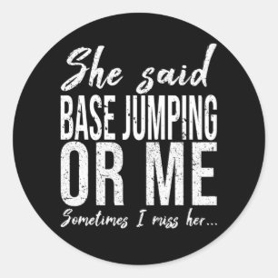 BASE Jumping grappig geschenk Ronde Sticker