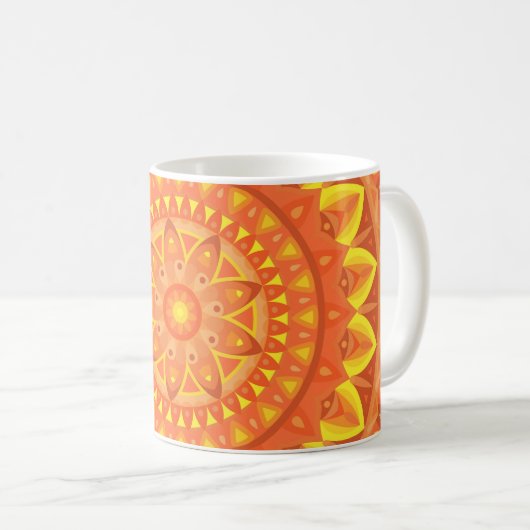 Base orange Mandala Mug (Devant droit)
