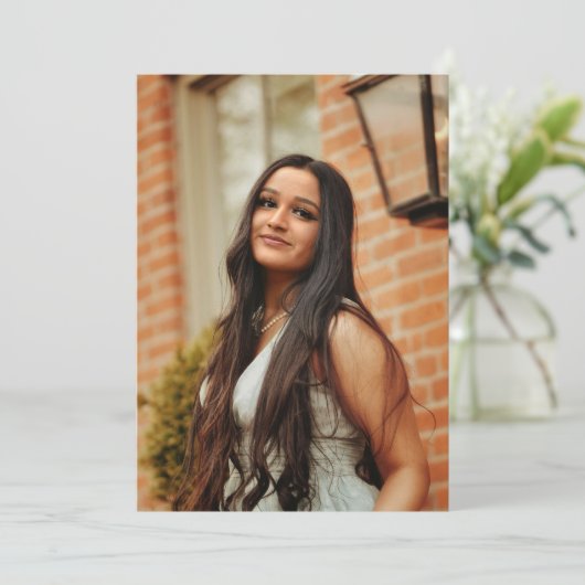 BASE PHOTO CARD voor vellum overlay aankondiging (Staand voorkant)