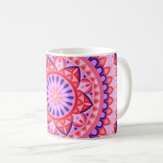 Base rose Mandala Mug (Devant droit)