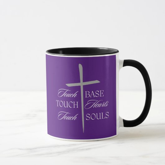 Base tactile, Coeurs, Âmes - Mug de café chrétien (Droite)