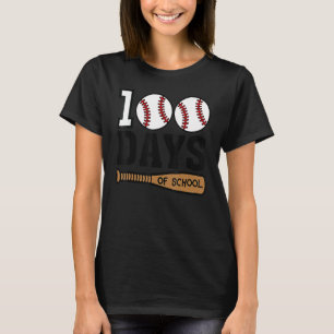 Baseball 100 dagen school Happy 100th Day Teache T-shirt