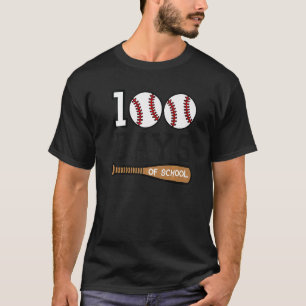 Baseball 100 dagen school Happy 100th Day Teache T-shirt
