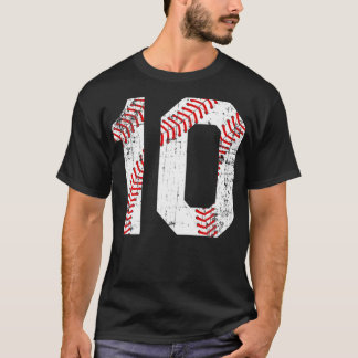  Baseball 10 Jersey Number T-shirt