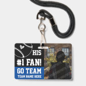 Baseball #1 de Naam van het Team van de Ventilator Badge (Voorzijde met lanyard)