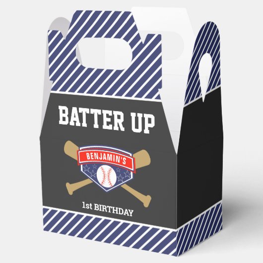 Baseball 1e verjaardag bedankdoosjes (Geopend)