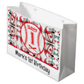 Baseball 1e verjaardag groot cadeauzakje (Voorkant Gekanteld)