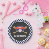 Baseball 1e verjaardag papieren bordje (Feest)