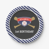 Baseball 1e verjaardag papieren bordje (Voorkant)