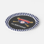 Baseball 1e verjaardag papieren bordje (Gekanteld)