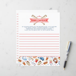 Baseball 1er Anniversaire heure Capsule Carte de j
