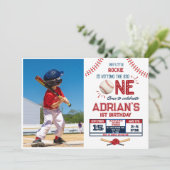 Baseball 1er anniversaire invitation garçon (Debout devant)