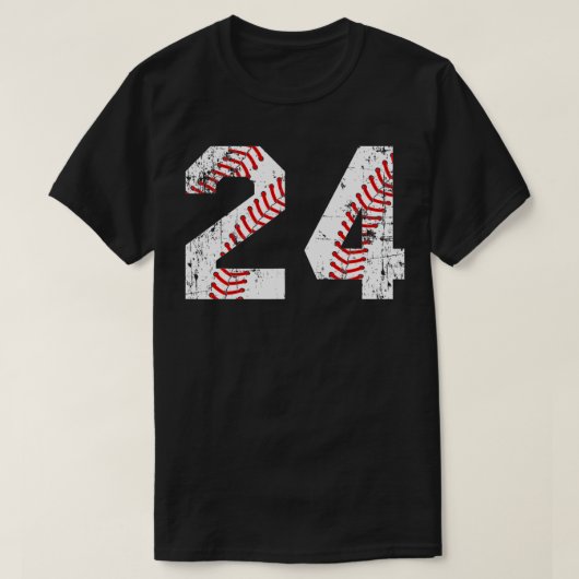  Baseball 24 Jersey Number T-shirt (Design voorkant)
