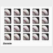 Baseball 2 vierkante sticker (Vel)