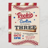 Baseball 3ème Invitation anniversaire (Devant / Derrière)