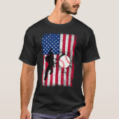 Baseball 4th Of July American Flag Patriotic Baseb T-shirt (Voorkant)