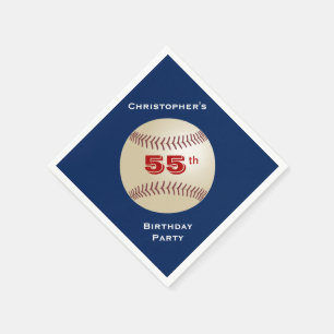 Baseball 55th Verjaardagsfeestje, Naam, Diamantpap Servet