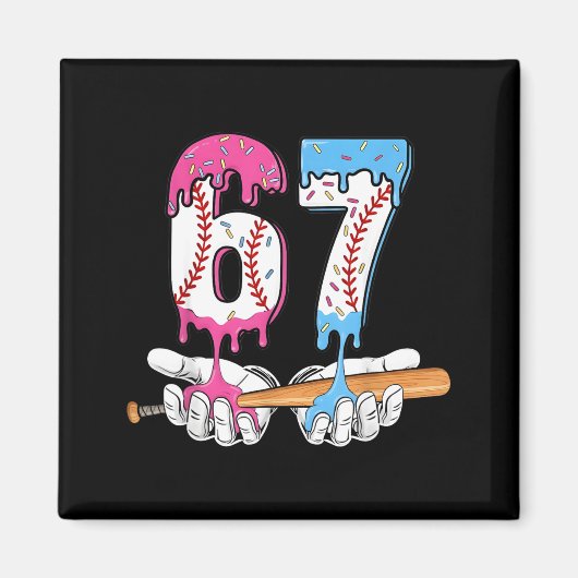 Baseball 67 Ice Cream Drip Six Seven Boys Funny Me Magneet (Voorkant)