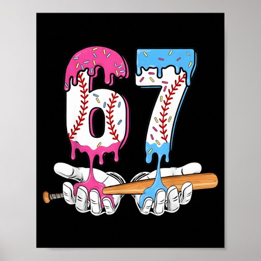 Baseball 67 Ice Cream Drip Six Seven Boys Funny Me Poster (Voorkant)