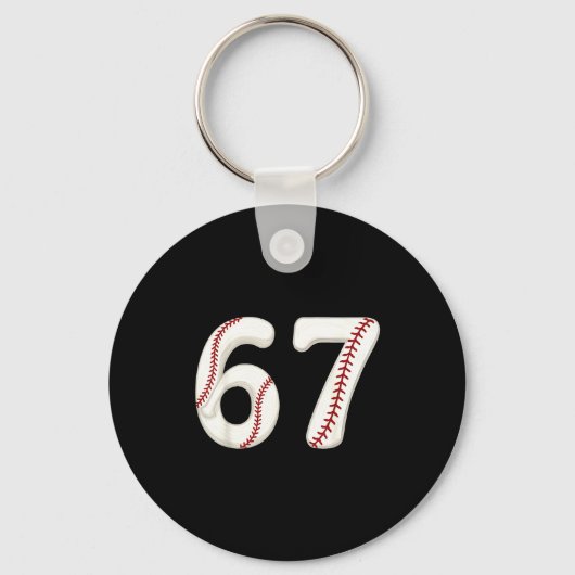 Baseball 67 Number Funny Six Seven Gen Alpha Meme Sleutelhanger (Voorkant)