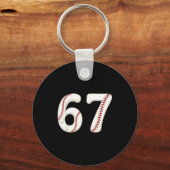 Baseball 67 Number Funny Six Seven Gen Alpha Meme Sleutelhanger (Voorkant)