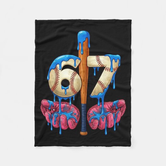 Baseball 67 Six Seven Funny Gen Alpha Meme Drip  Fleece Deken (Voorkant)