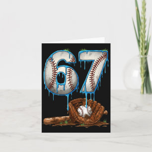 Baseball 67 zes zeven meme grappig 6-7 drip baseba kaart