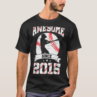 Baseball 7e verjaardag Jongen Kinder sinds 2015 T-shirt