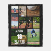 Baseball 9 Fotocollage Gepersonaliseerd Poster Fleece Deken (Voorkant)