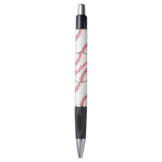 Baseball Abstracte Rubber Grip Pen (Voorkant Verticaal)