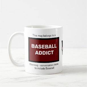 Baseball Addict Voeg Jouw naam Monogram Initiaal t Koffiemok