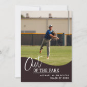 Baseball Afstuderen Aankondigingsuitnodiging Kaart (Voorkant)